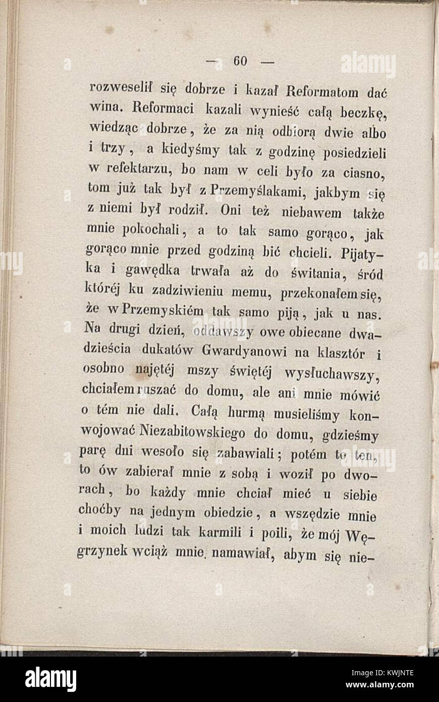 Dieser Teil von Kaczkowskis Werk veranschaulicht die polnische Gesellschaft des 19. Jahrhunderts und verbindet Elemente der romantischen Prosa mit Darstellungen von Bräuchen und moralischen Werten. Stockfoto
