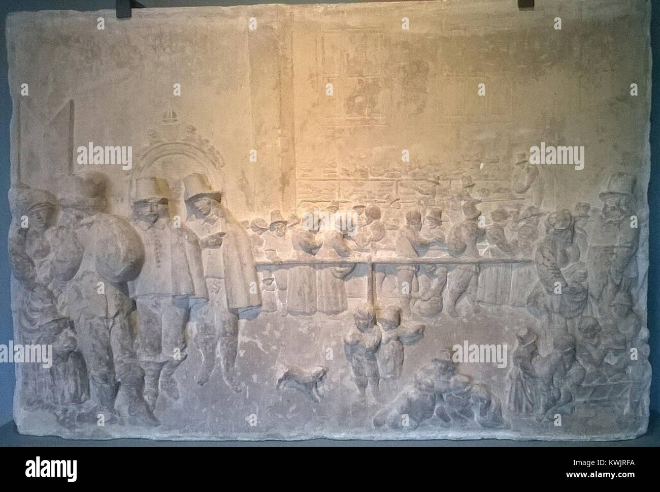 Zandstenen reliëf (Zij-aanzicht) 05 Stockfoto
