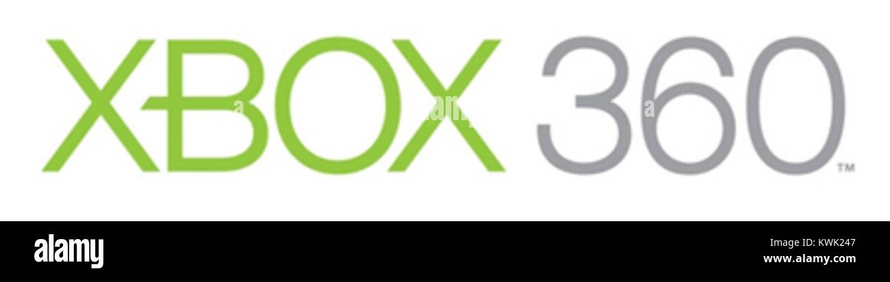 Das Xbox 360-Logo repräsentiert die Marke für Spielekonsolen von Microsoft, die 2005 eingeführt wurde und eine der wichtigsten Plattformen in der Geschichte von Videospielen symbolisiert. Stockfoto