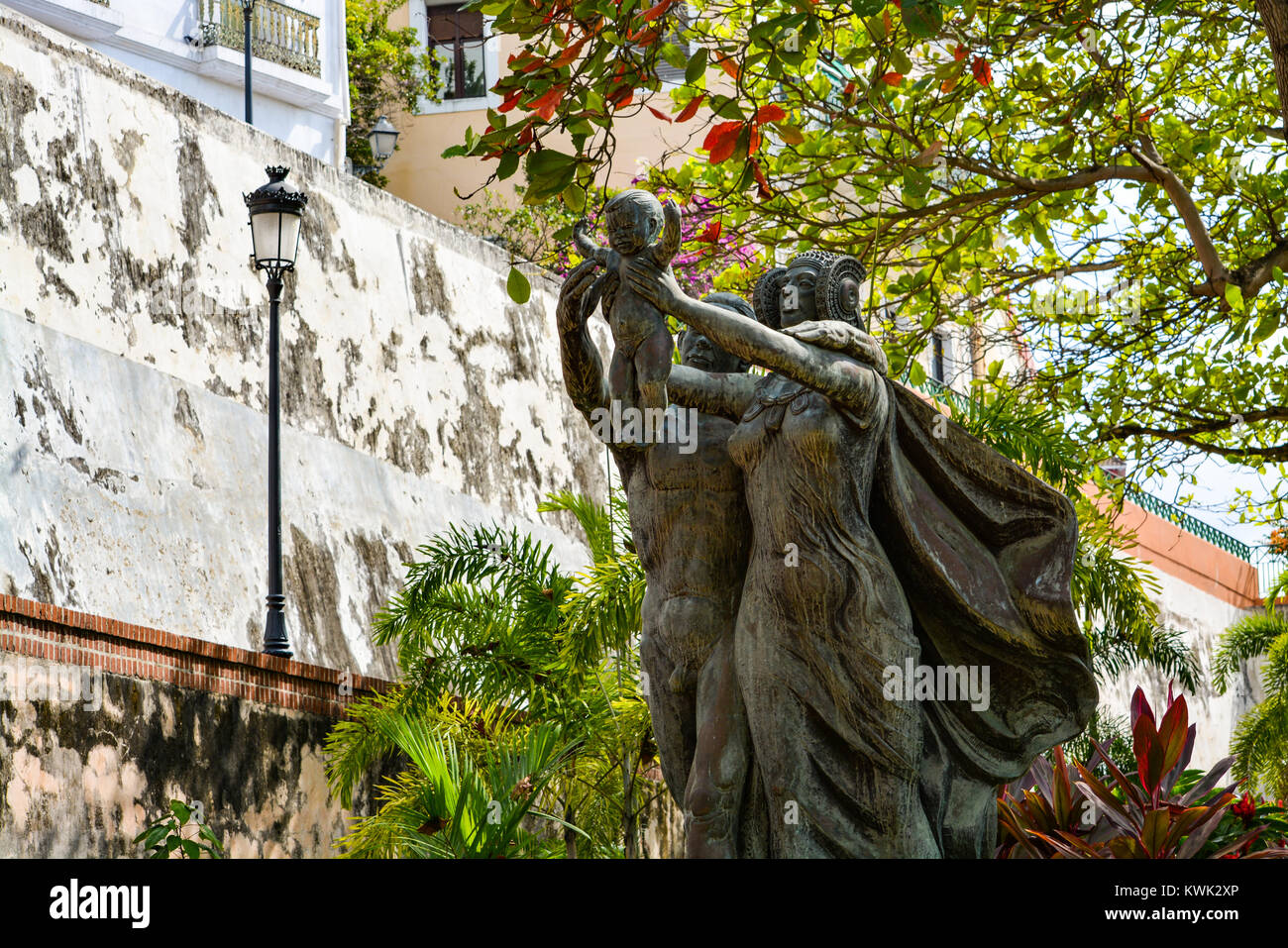 Statue entlang der alten San Juan, Puerto Rico - Rundgang Stockfoto