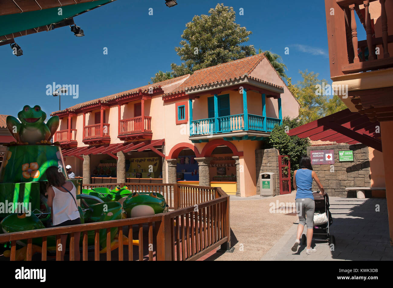 Isla Magica (Magic Island) Theme Park - das Springen Kröte Attraktion, Sevilla, Andalusien, Spanien, Europa Stockfoto