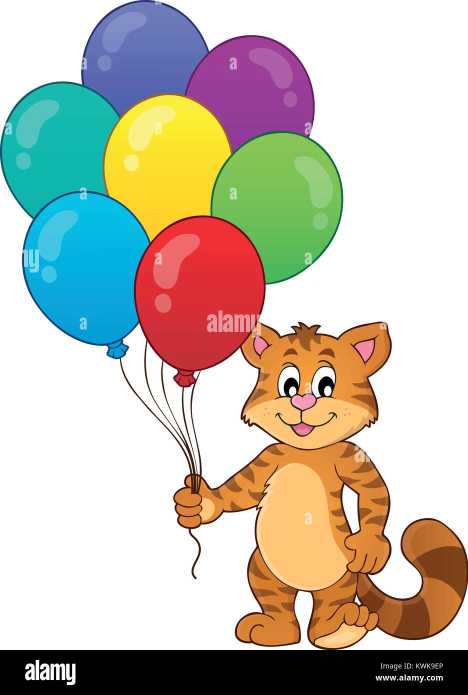 Happy Party Cat Thema Bild 1-eps 10 Vector Illustration. Stock Vektor