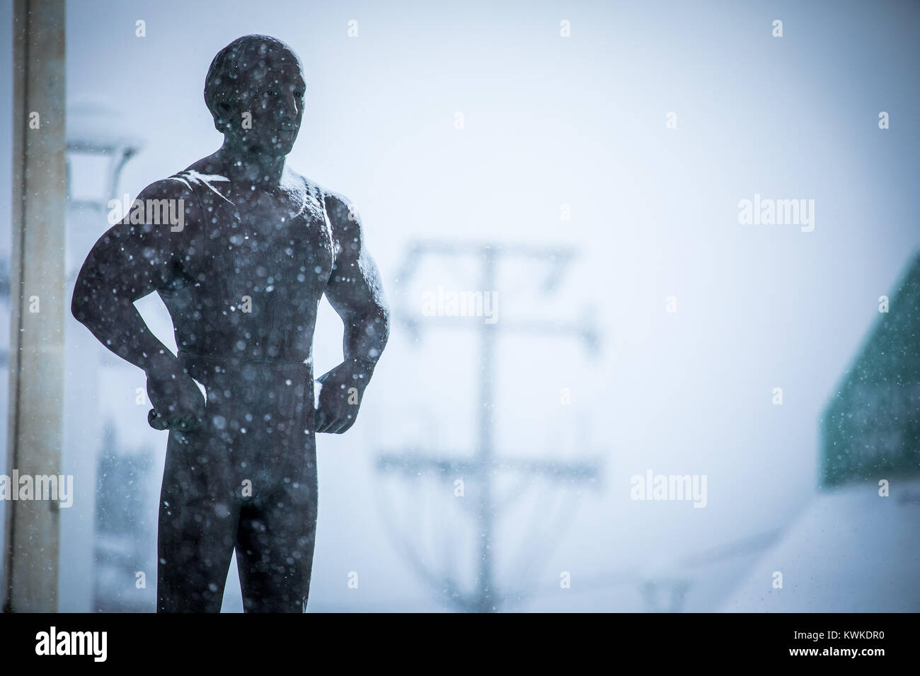 Schnee John wareing Statue Stockfoto