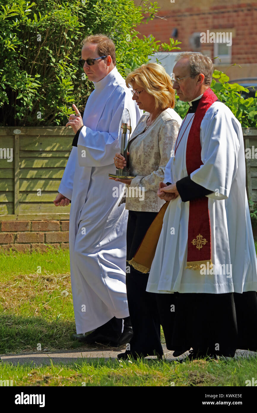Ein Knochen geglaubt, ein Fragment des hl. Thomas Becket Winkelstück an der Kathedrale von Canterbury, 845 Jahre nachdem er dort ermordet werden. Stockfoto