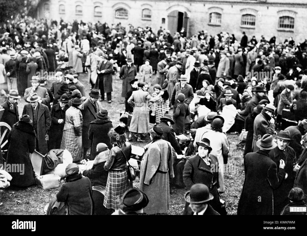 Eine historische Aufzeichnung vom 29. Oktober 1938, die Ereignisse in Zbąszyń, Polen, die mit der Deportation polnischer Juden aus Deutschland vor dem Zweiten Weltkrieg in Verbindung gebracht wurden Stockfoto