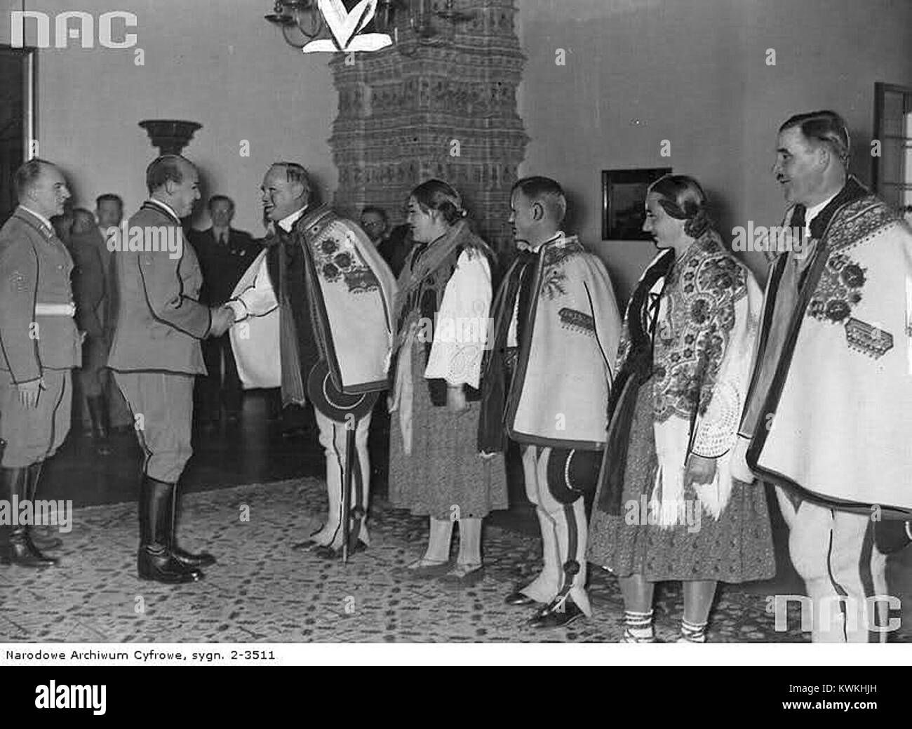 "Wacław Krzeptowski na Wawelu z wizytą u Hansa Franka, z okazji urodzin rocznicy Adolfa Hitlera 20.04.1940 r'. Stockfoto