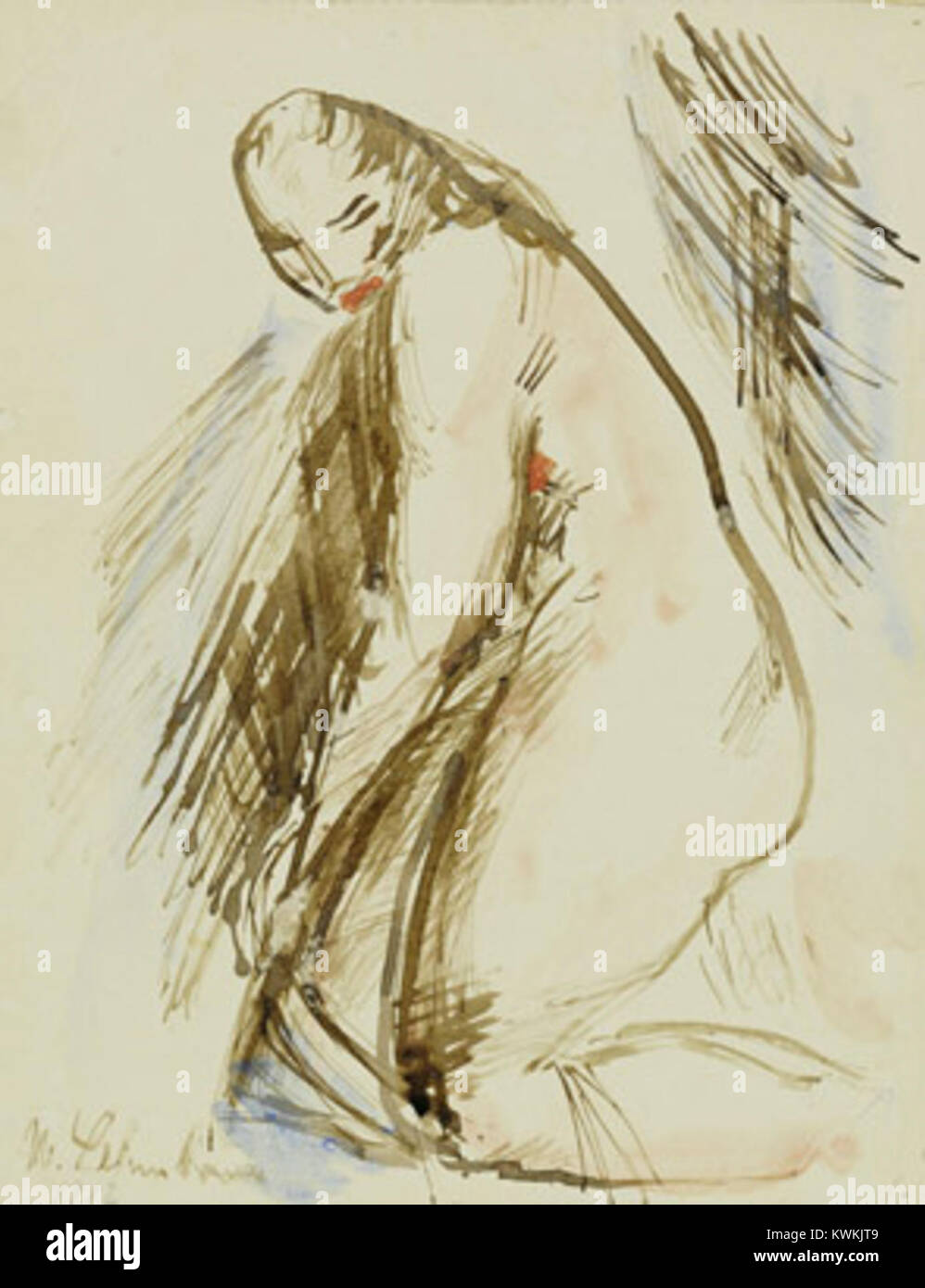 „Susanna“ (1914) von Wilhelm Lehmbruck ist eine Skulptur, die den modernistischen Ausdruck in menschlicher Form veranschaulicht und Emotionen und Einfachheit durch stilisierte Anatomie zum Ausdruck bringt. Stockfoto