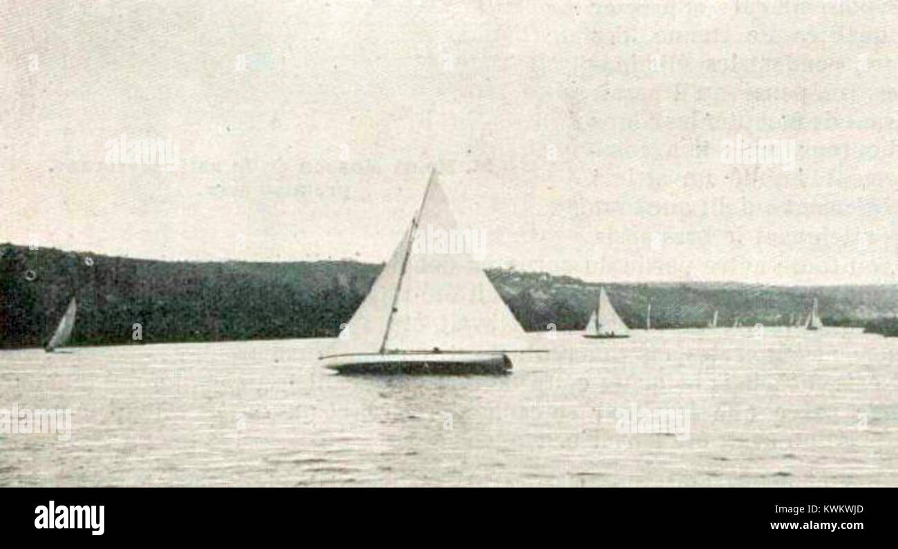 "Crabe II", le Yacht du Comte Chabannes La Palice, médaille d'Argent ½ - 1 Tonneau lors des JO 1900 Stockfoto