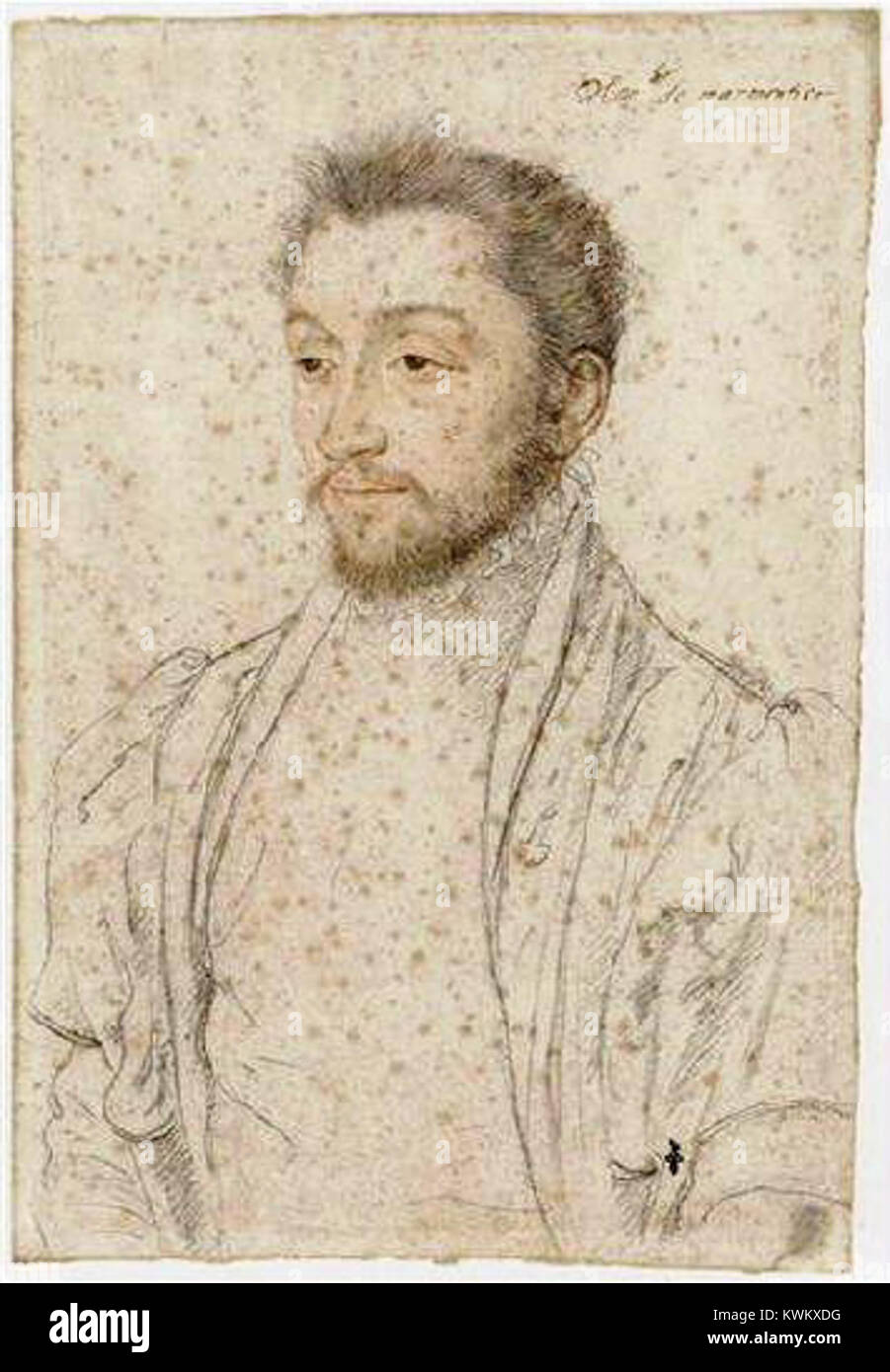 Ein Verweis auf Jean de La Rochefoucauld, einen französischen Abt, der mit der Abtei von Marmoutier verbunden ist, der für seine Rolle in der religiösen und intellektuellen Entwicklung in Frankreich während seiner Ära anerkannt wurde. Stockfoto