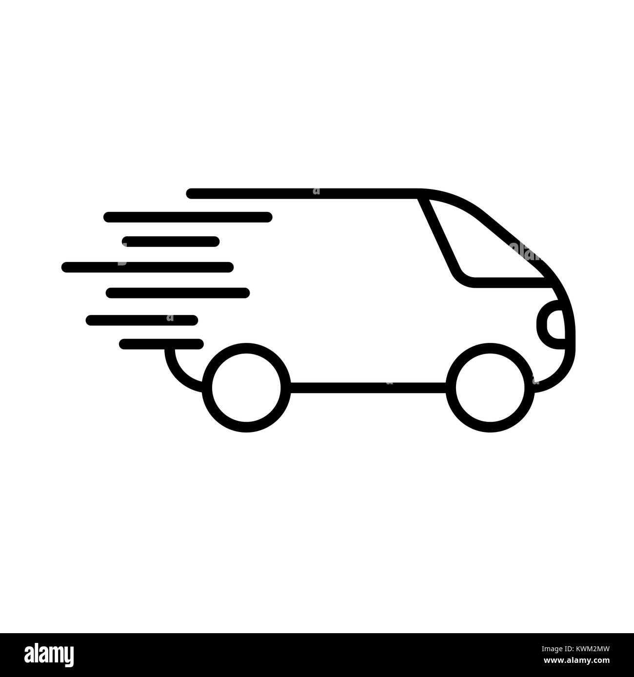 Schneller Versand, Lieferung Lkw simbol flach Stock Vektor