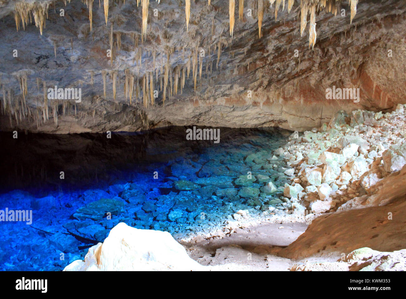 Höhle abyss Blue Lagoon Water Stockfoto