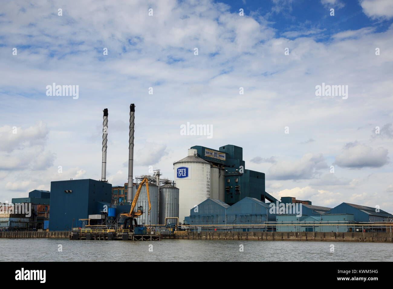 Tate & Lyle Thames Raffinerie, Zuckerfabrik, in Silvertown, London, England, Vereinigtes Königreich Stockfoto