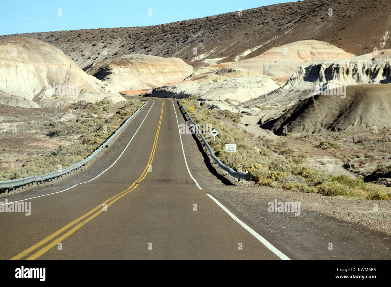 Patagonien Wüste Straße Stockfoto