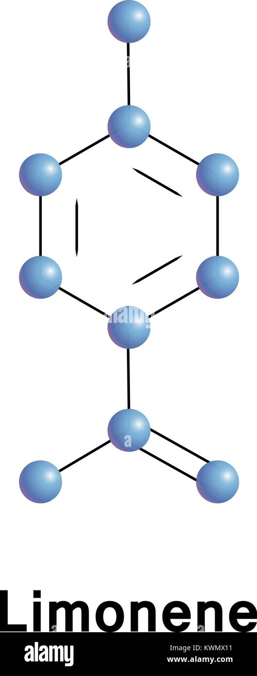 Limonen Kohlenwasserstoff Molekül Stock Vektor