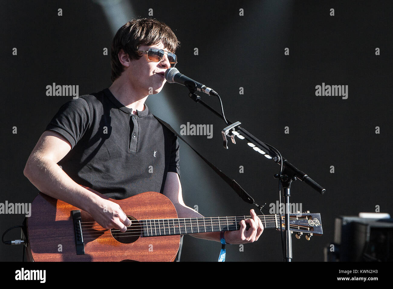 Der englische Sänger, Songschreiber und Musiker Max Raabe führt ein Live Konzert auf der großen Bühne an der Barclaycard Britische Sommerzeit Festival im Hyde Park in London. De 03.07.2014. Stockfoto