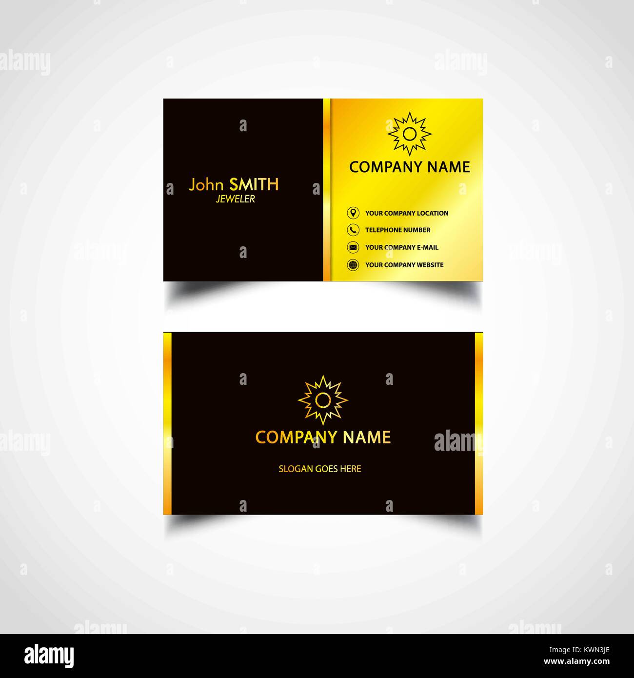 Golden Luxus Business Card Templates, Vektor, Abbildung Stock Vektor