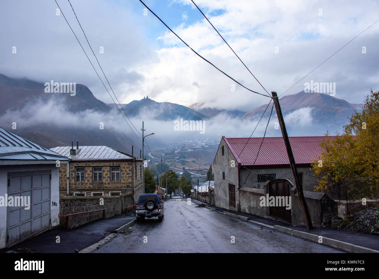 Kazbegi Berg Stockfoto