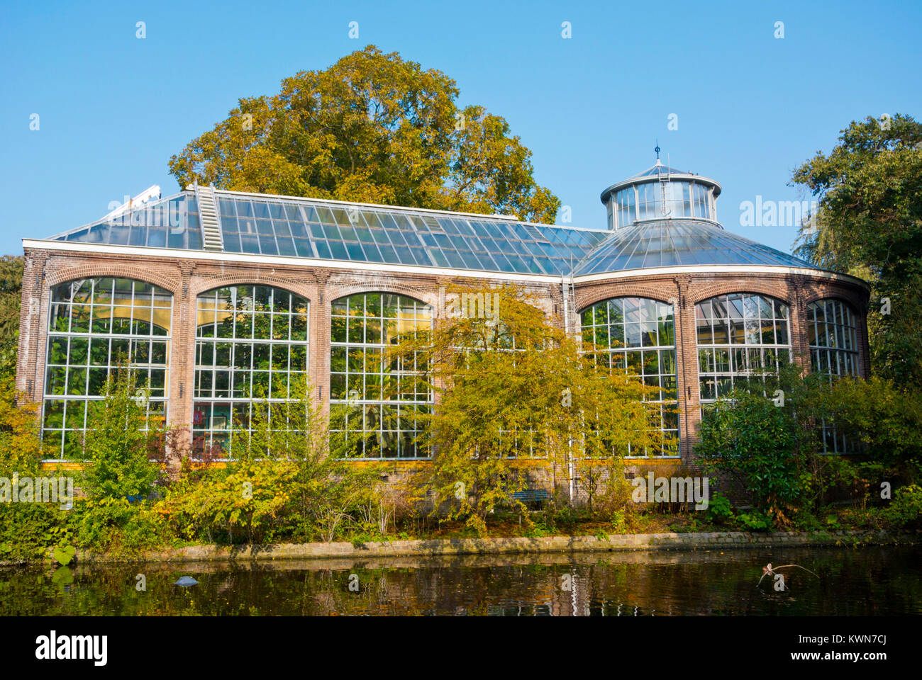 Historische Kas, historischen Gewächshaus, Hortus Botanicus botanischer Garten, Amsterdam, Niederlande Stockfoto
