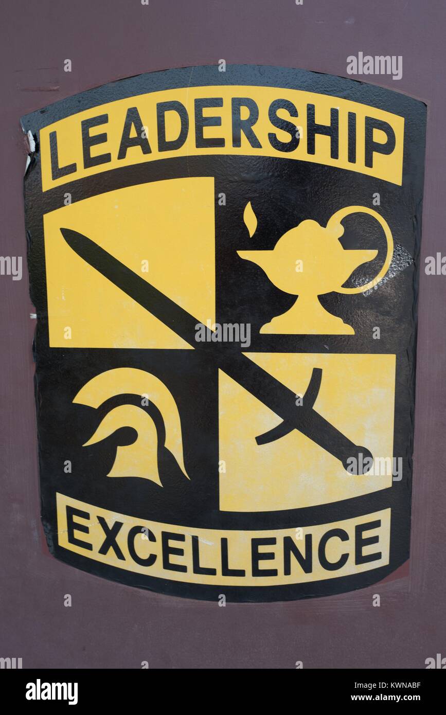 Logo für das Reserve Officer Training Corps (ROTC), eine Komponente der United States Army, die militärische Ausbildung an zivilen Hochschulen bietet, Santa Clara, Kalifornien, 17. August 2017. Stockfoto