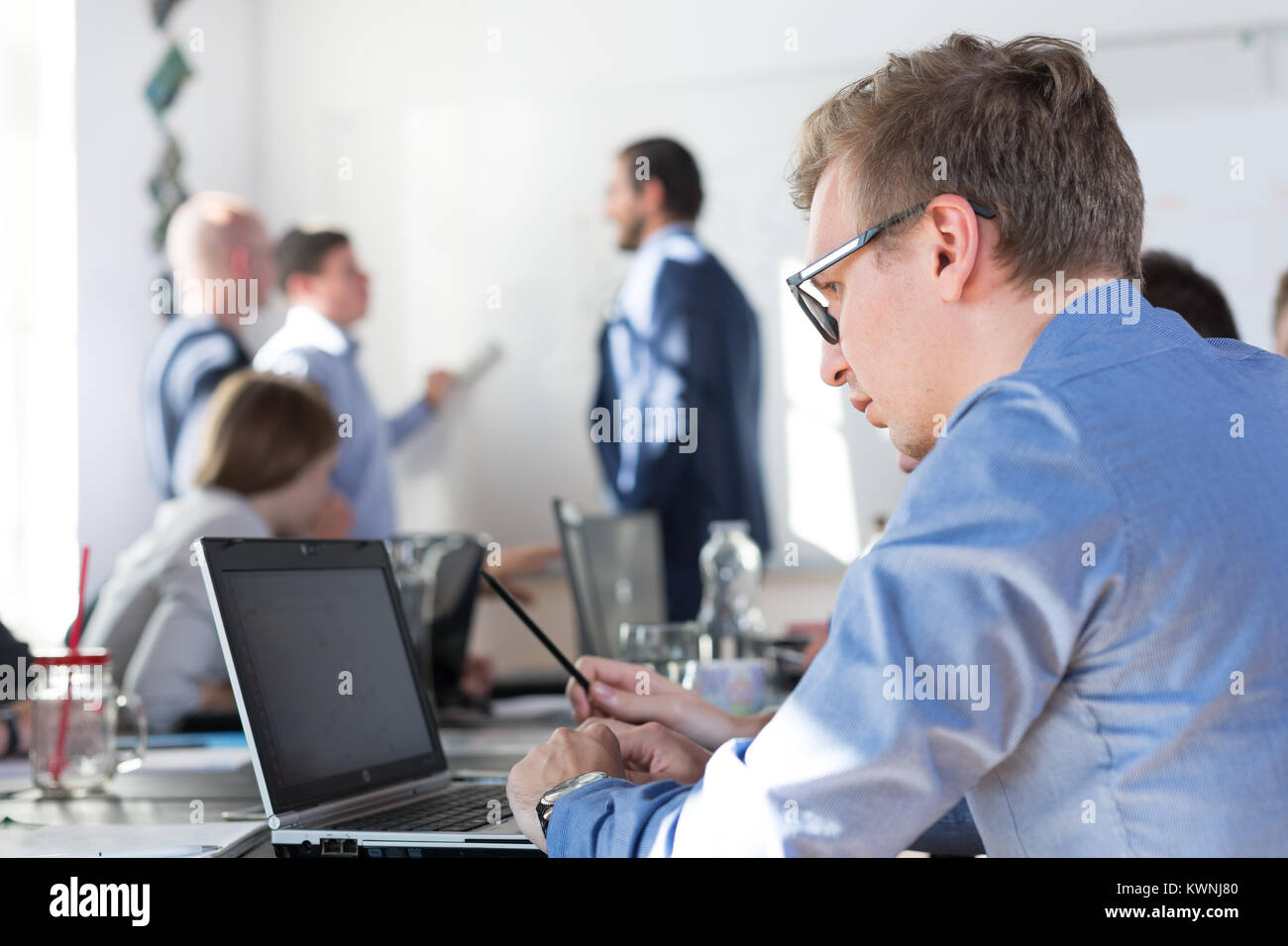 Entspannte IT Business Startup Unternehmen Team Meeting. Stockfoto