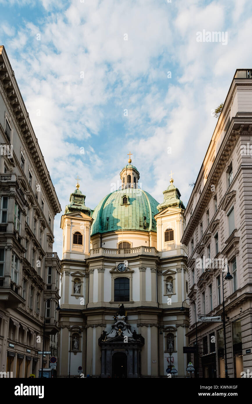 Wien, Österreich - 16. August 2017: St. Peter Katholische Kirche in Wien. Es ist eine barocke Katholische Pfarrkirche in Wien Stockfoto