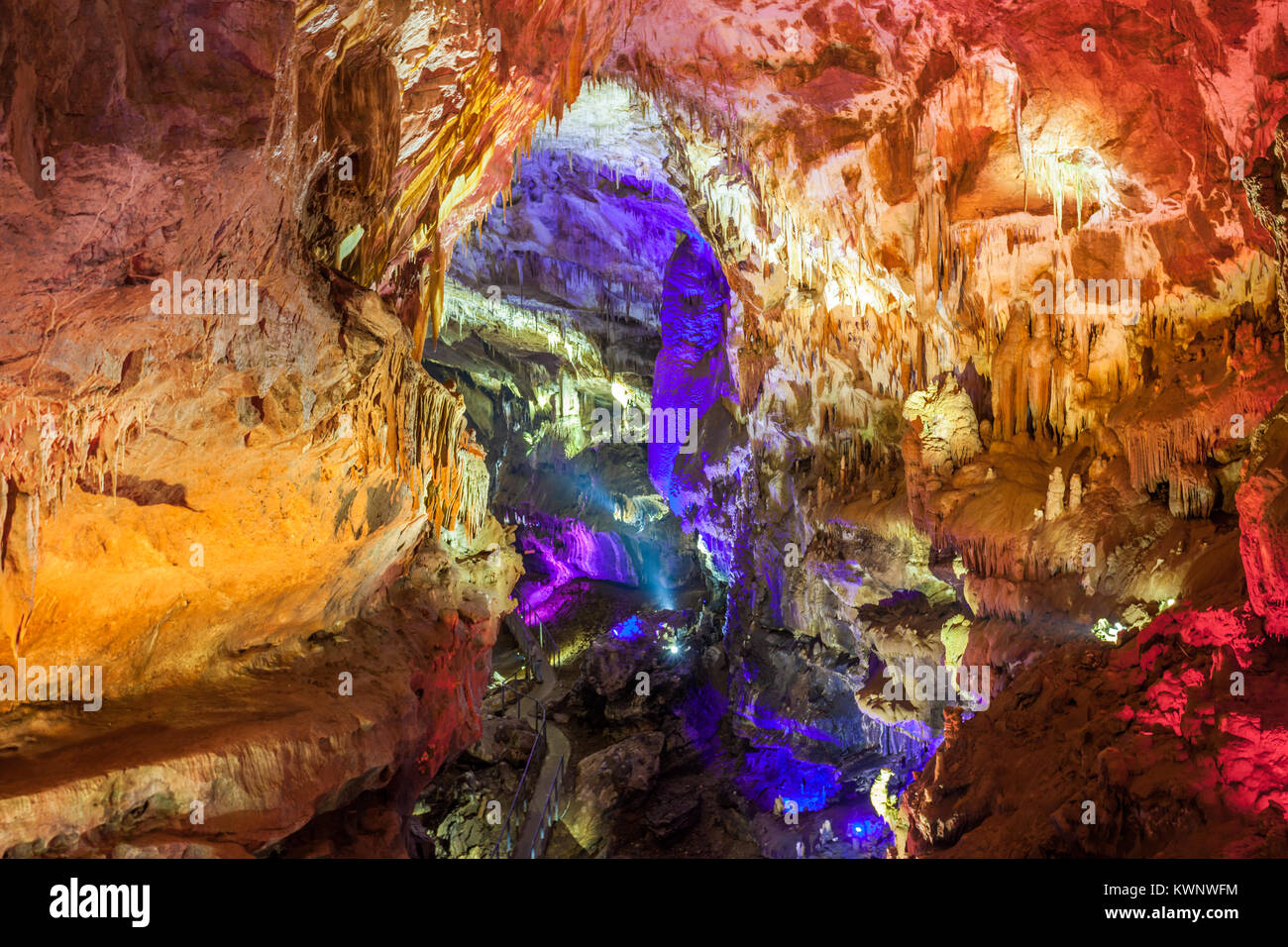 Prometheus Höhle (auch Kumistavi Höhle) in der Nähe von Tskaltubo in der Region Imereti, Georgien Stockfoto