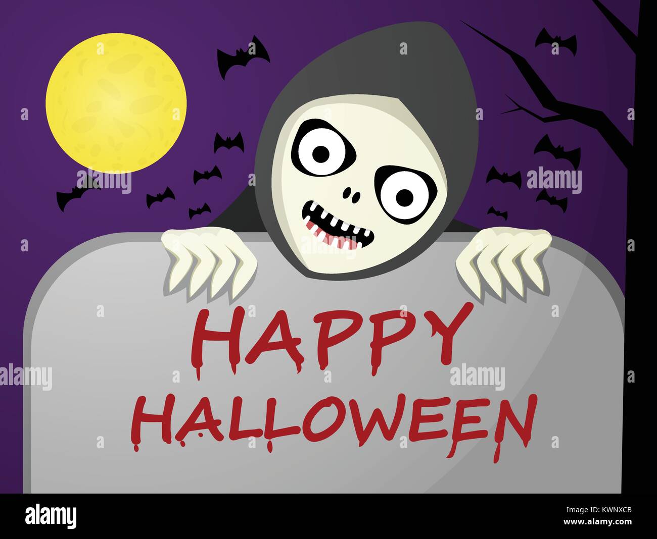 Beängstigend, Ghost und Tombstone mit roten Blut Text-, Vektor Stock Vektor