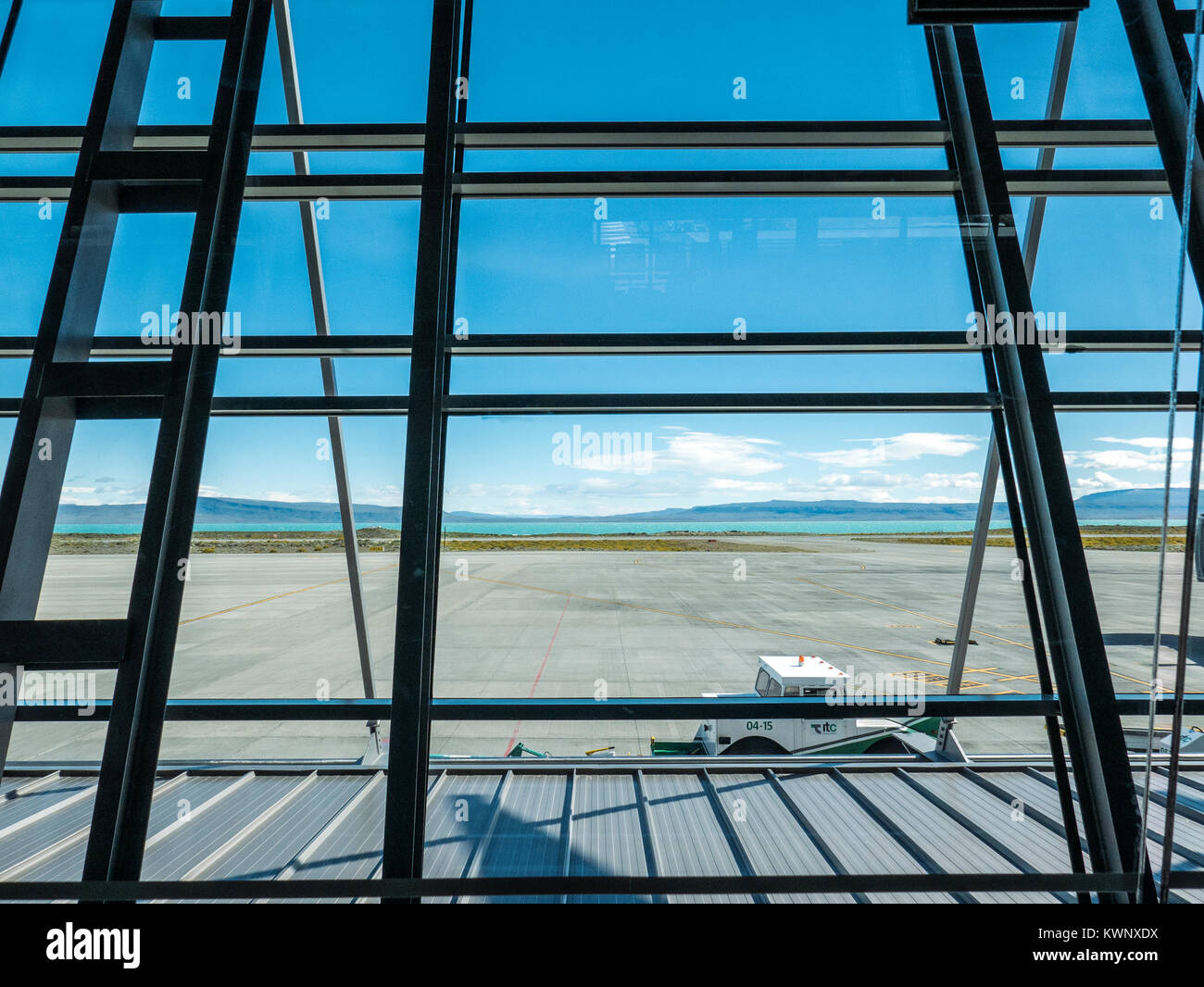 Innenraum abstrakte Sicht; der internationale Flughafen El Calafate El Calafate Santa Cruz, Argentinien; Comandante Armando Tola International Airport; Calafate Stockfoto