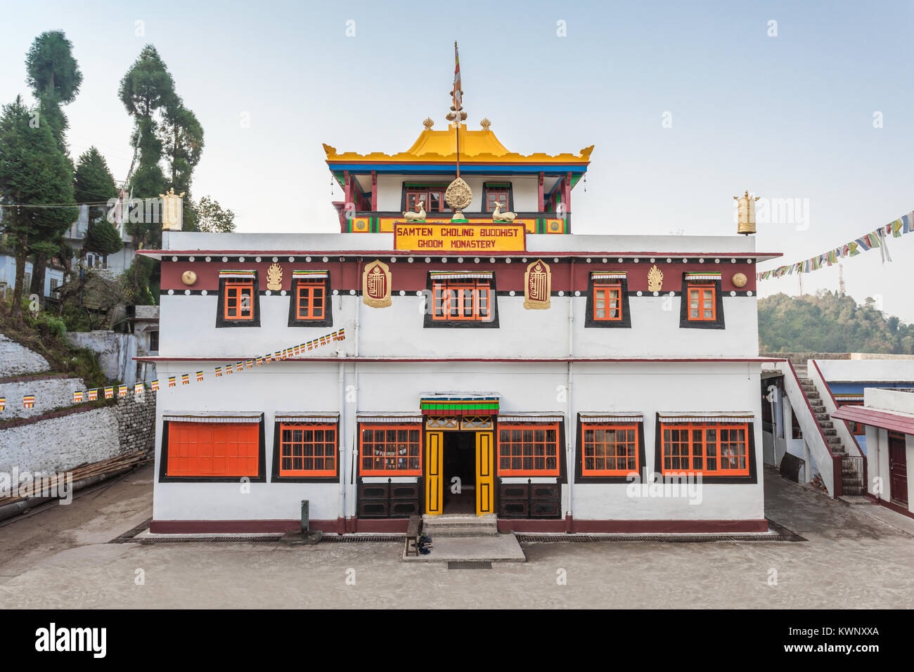 Ghoom Kloster ist an Ghum in der Nähe von Darjeeling im Bundesstaat Westbengalen, Indien. Das Kloster der Gelug-schule des Tibetischen Buddhismus. Stockfoto