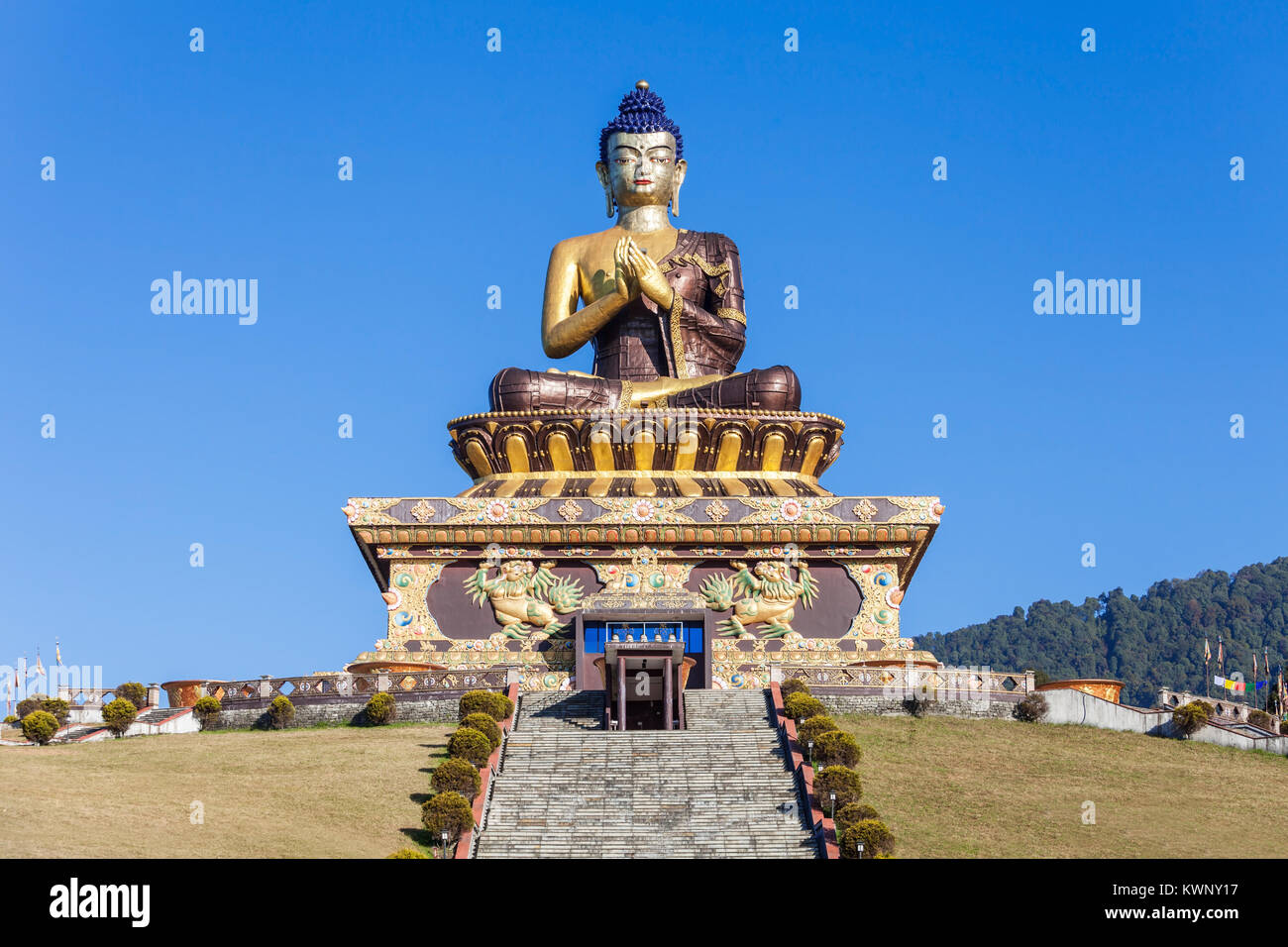 Buddha Park ist ein buddhistischer Komplex in Ravangla in Sikkim, Indien Stockfoto