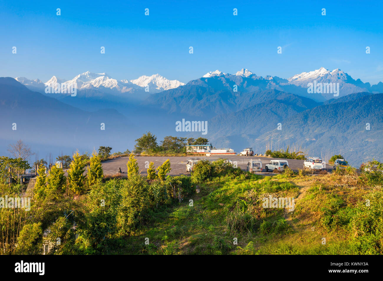 Kangchenjunga Aussichtspunkt in Pelling in West Sikkim, Indien Stockfoto