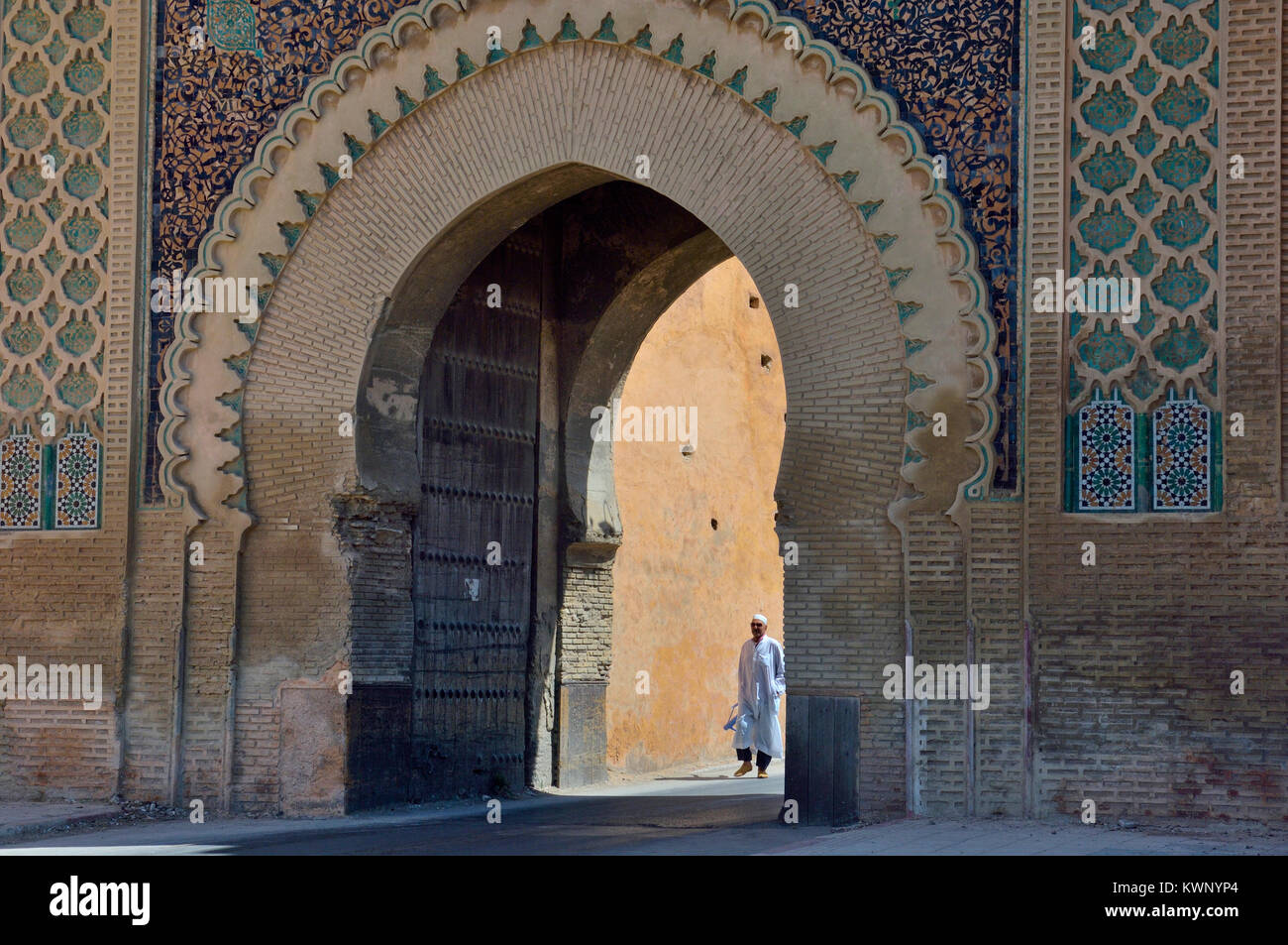 Bab El Haus Tor, Meknes, Marokko, Nordafrika Stockfoto