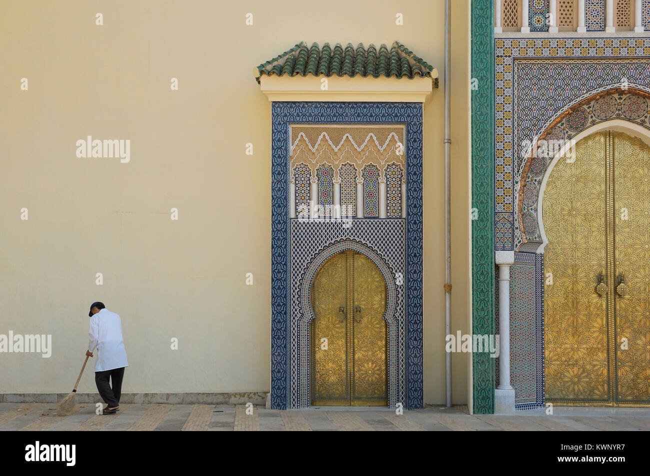 Maurische Eingang zu den königlichen Palast. Dar-el-Makhzan. Fes. Marokko. Nordafrika Stockfoto