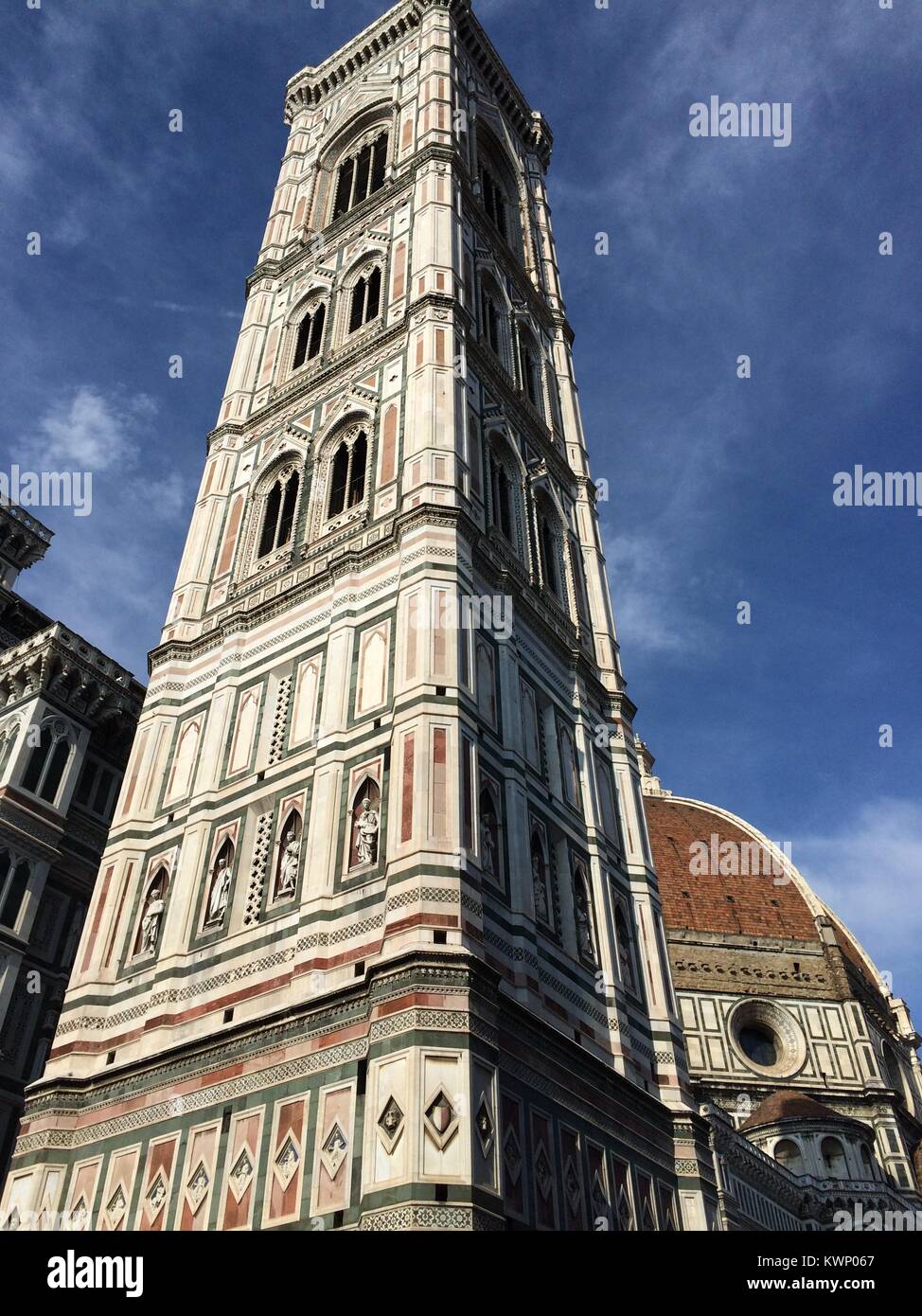 Glockenturm der Kathedrale von Florenz' Kathedrale Santa Maria del Fiore" Stockfoto