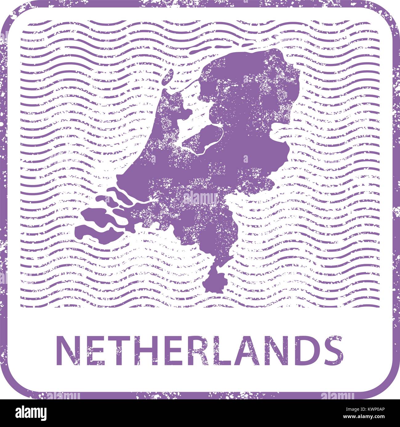 Niederlande Briefmarke - Überblick über Holland counrty Stock Vektor