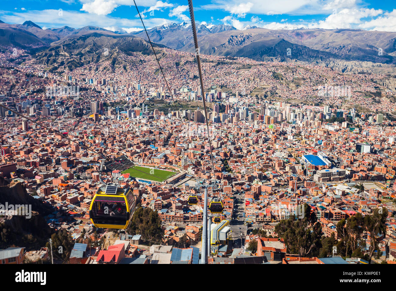 Seilbahn in La Paz, Bolivien Stockfoto