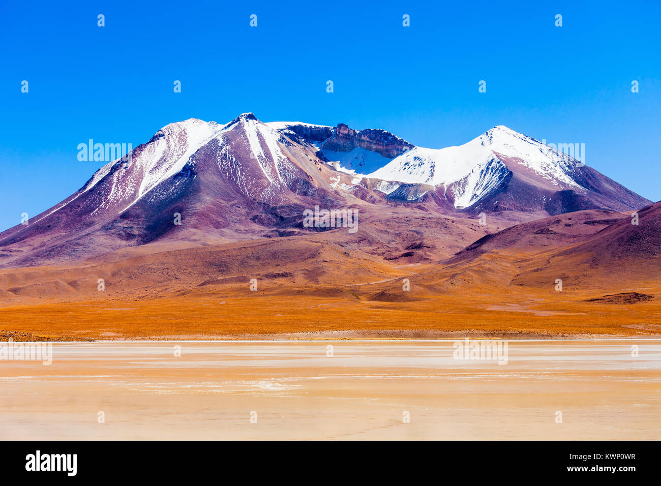 Vulkan bei Laguna Canapa, es ist ein Salzsee in den Altiplano von Bolivien Stockfoto