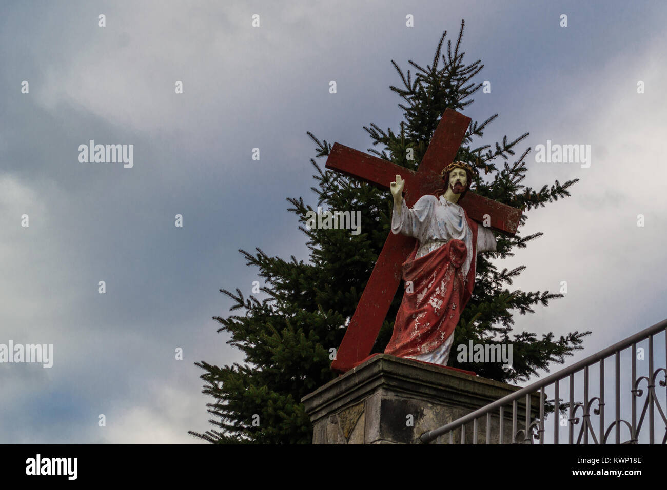 Kirche mit Jesus Christus. Stockfoto