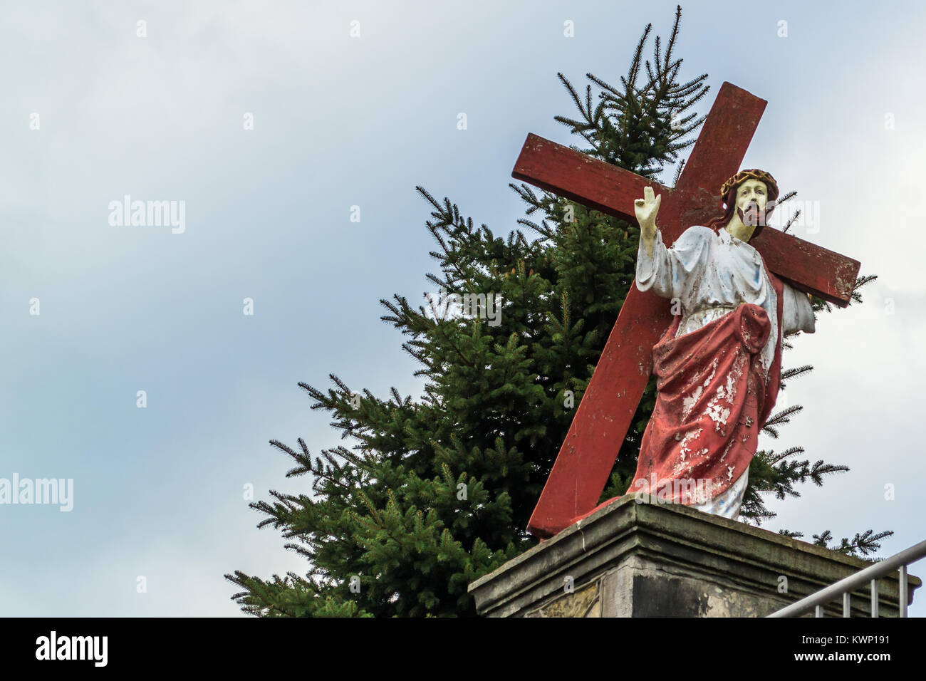 Kirche mit Jesus Christus. Stockfoto