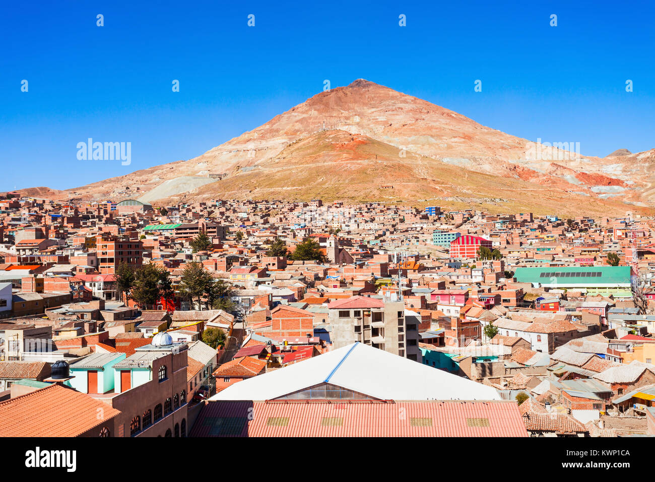 Potosi Panoramablick von der San Lorenzo Kirche, Bolivien Stockfoto