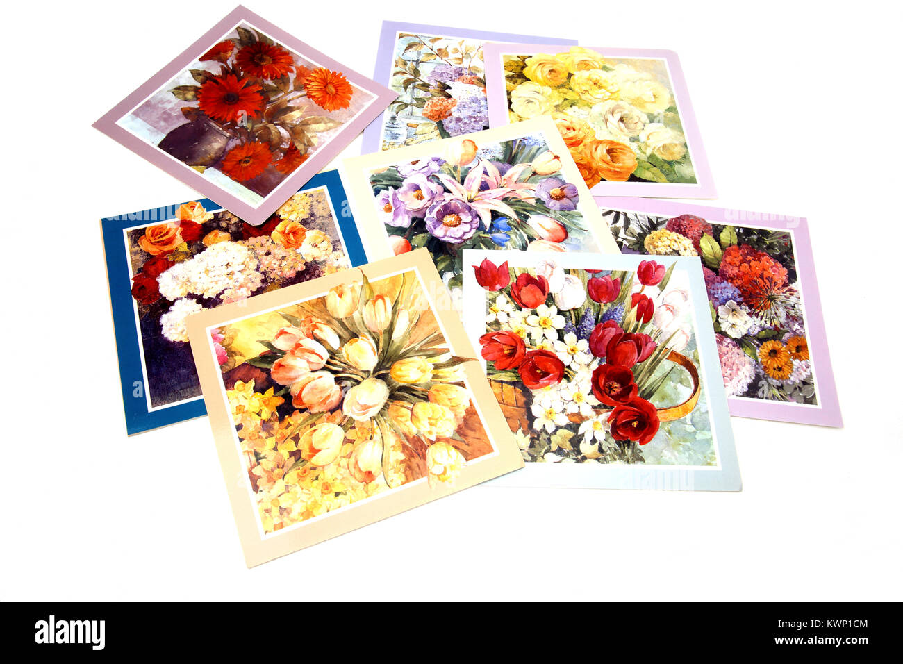 Serie von floralen Grußkarten Stockfoto