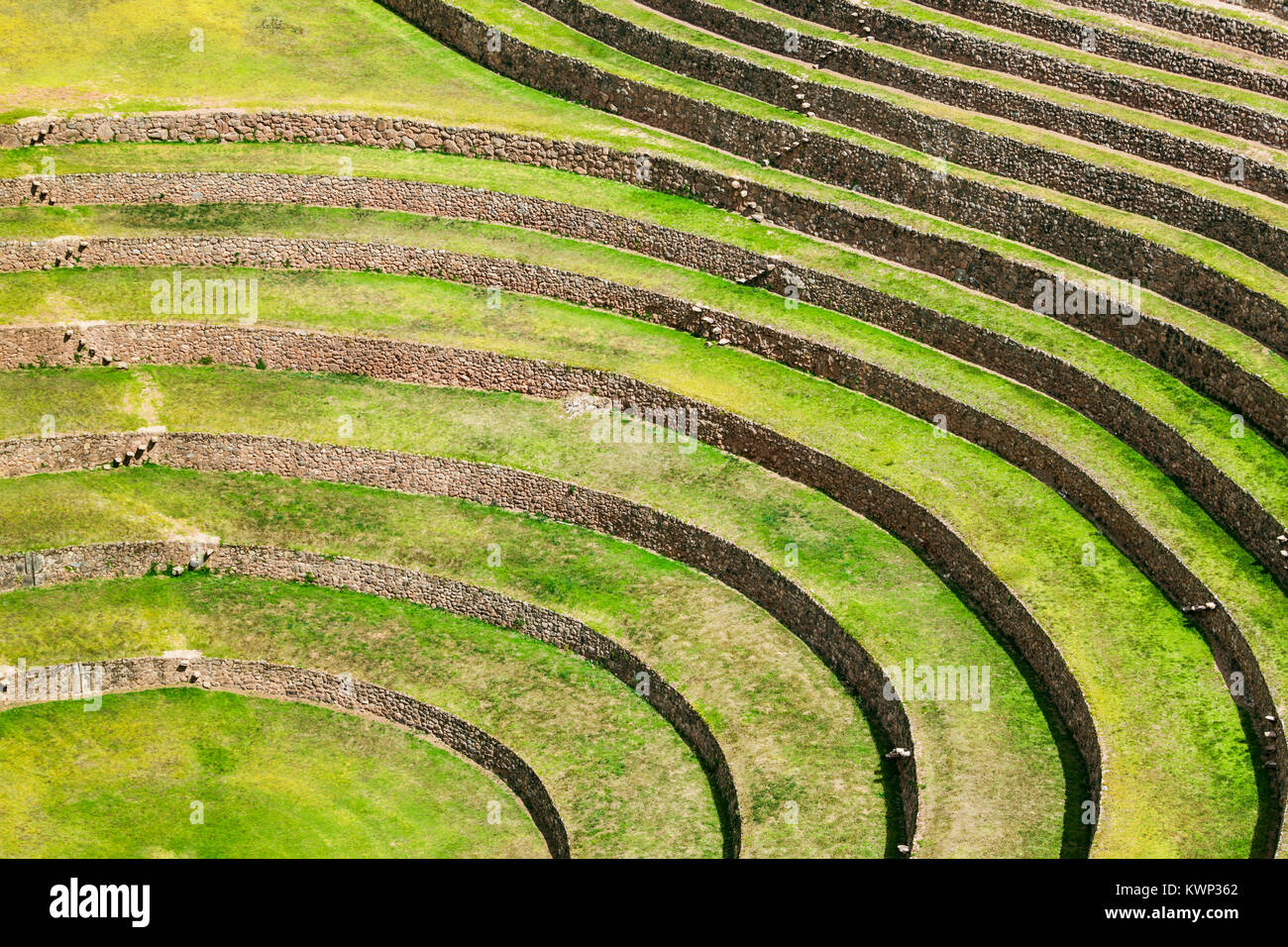 Moray oder Muray ist eine archäologische Stätte in Peru ca. 50 km nordwestlich von Cuzco. Stockfoto