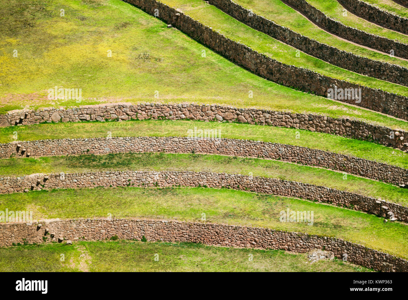 Moray oder Muray ist eine archäologische Stätte in Peru ca. 50 km nordwestlich von Cuzco. Stockfoto