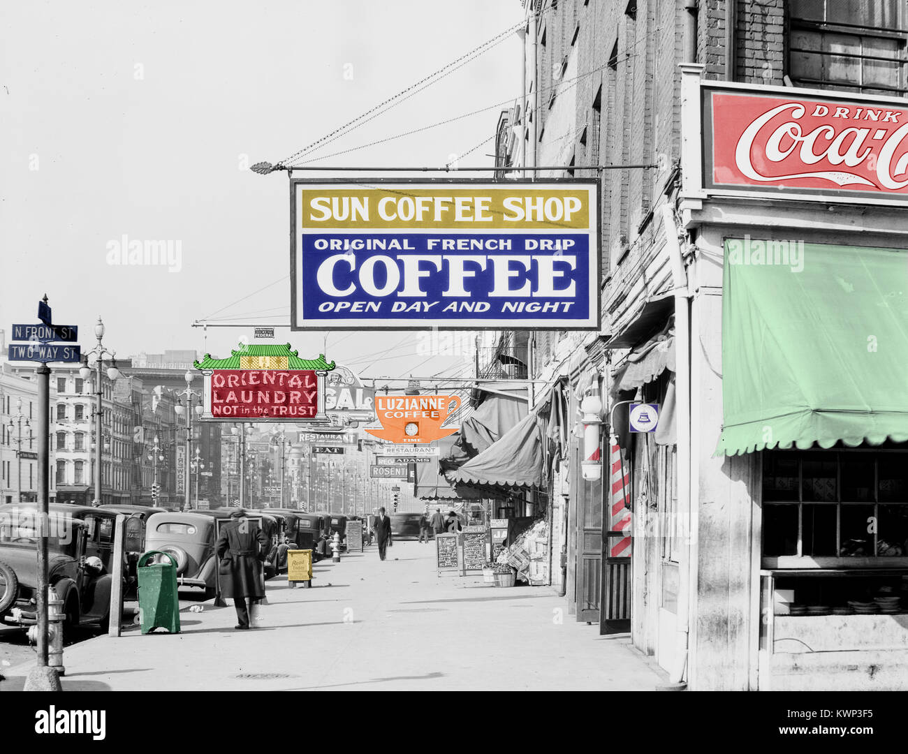 Vintage Foto von New Orleans street scene circa 1935 Stockfoto