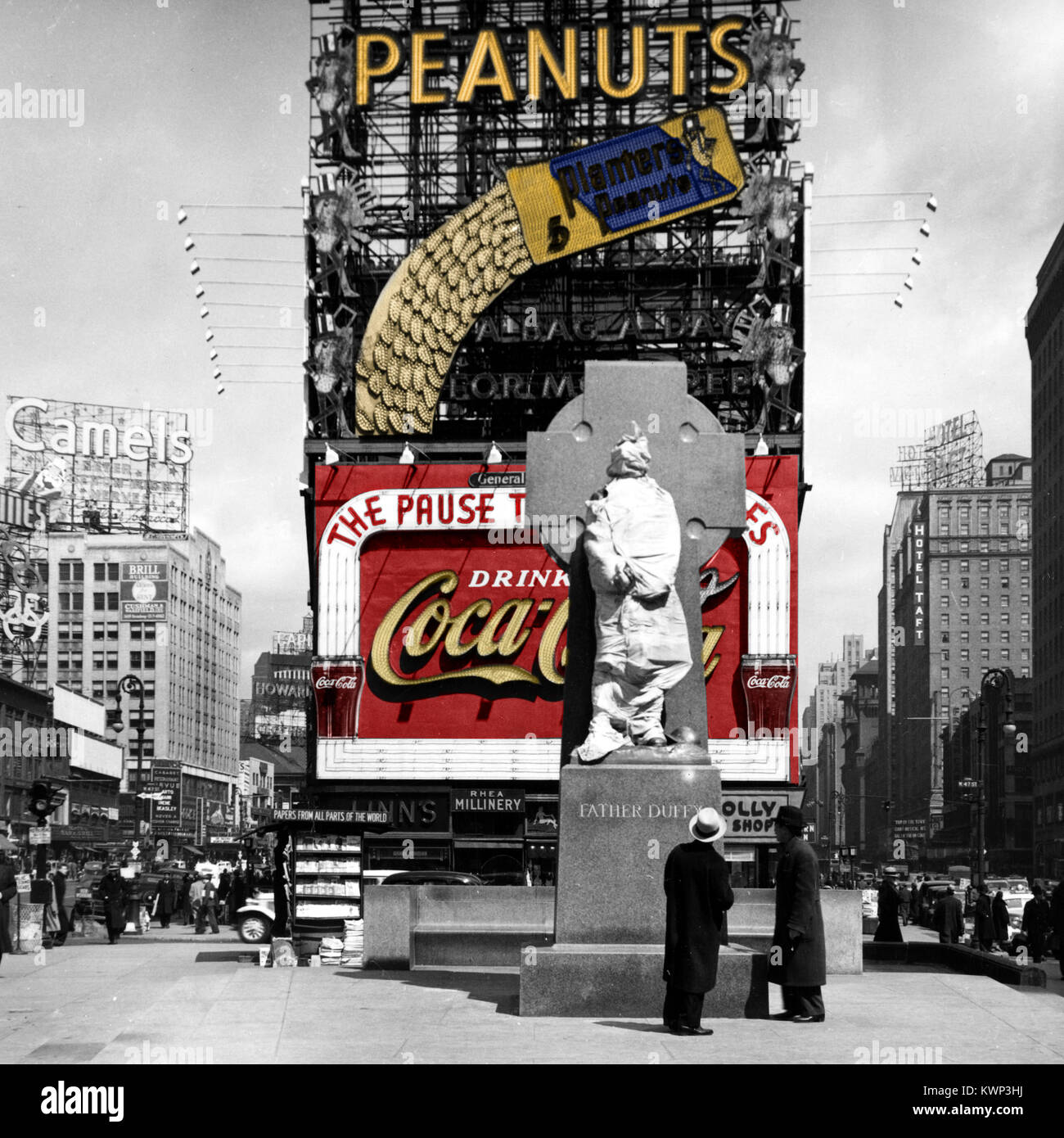 Vintage Foto des Times Square ca. 1937 Stockfoto