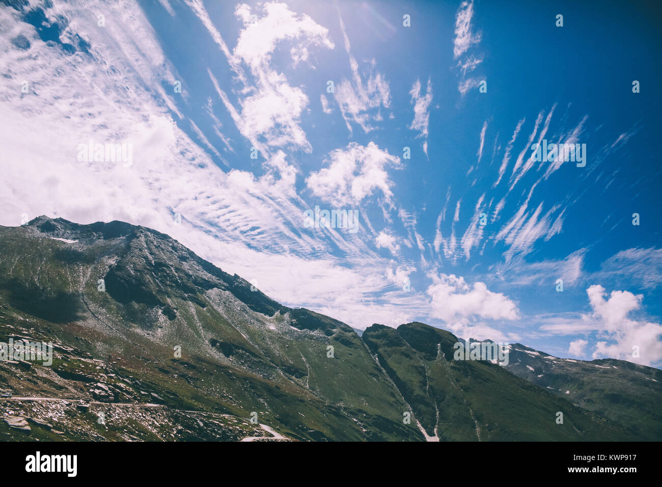 Landschaftlich schöne Berglandschaft im indischen Himalaya, Rothang Pass Stockfoto