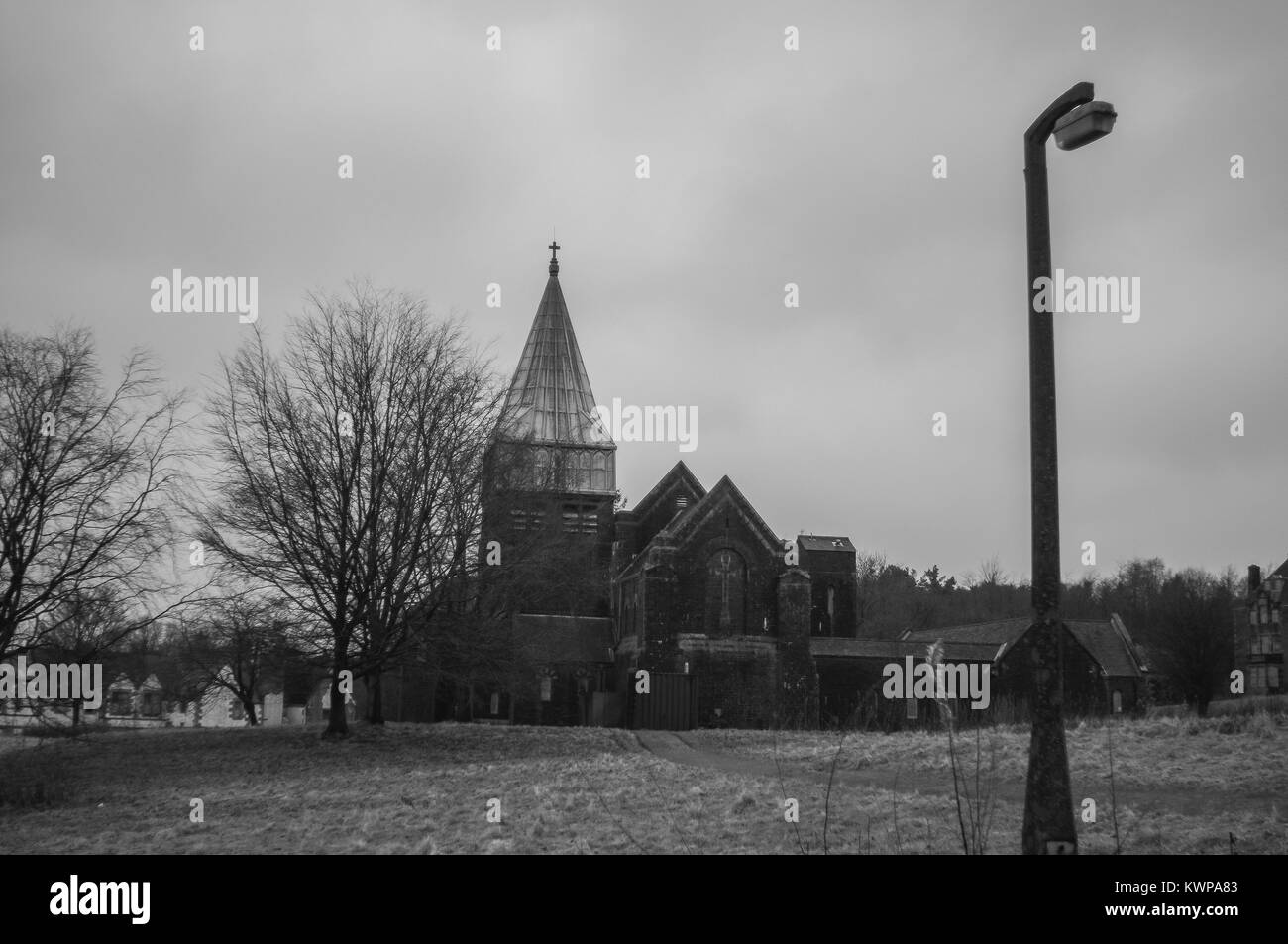 Bangour, Schottland, 09. März 2013. Das verlassene Dorf Bangour verwendet einen Krieg Krankenhaus zu sein und Psychiatrie. Als Standort für den Film, T Stockfoto