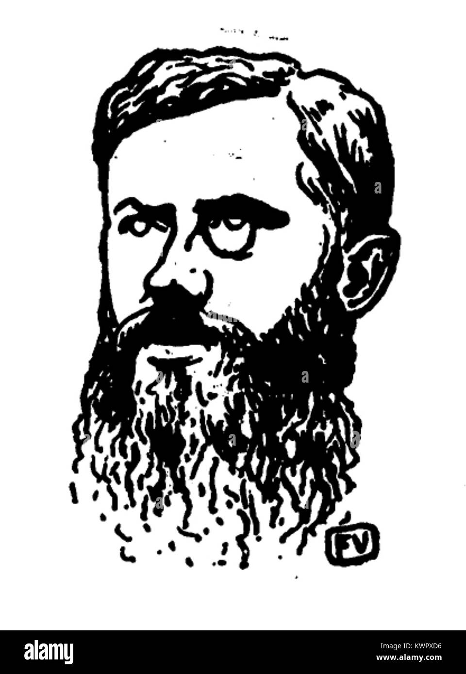 Porträt von Edouard Dujardin von Félix Vallotton, ein Werk aus dem späten 19. Jahrhundert, das die intellektuelle Präsenz des Schriftstellers durch Vallotons minimalistischen und expressiven Porträtstil hervorhebt. Stockfoto