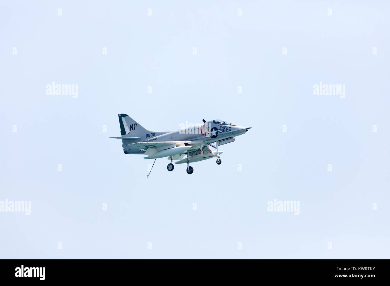 USA, Chicago - 19. August: Swartz, flying A-4C bei Chicago, Luft und Wasser zeigen am 19. August 2017 Stockfoto