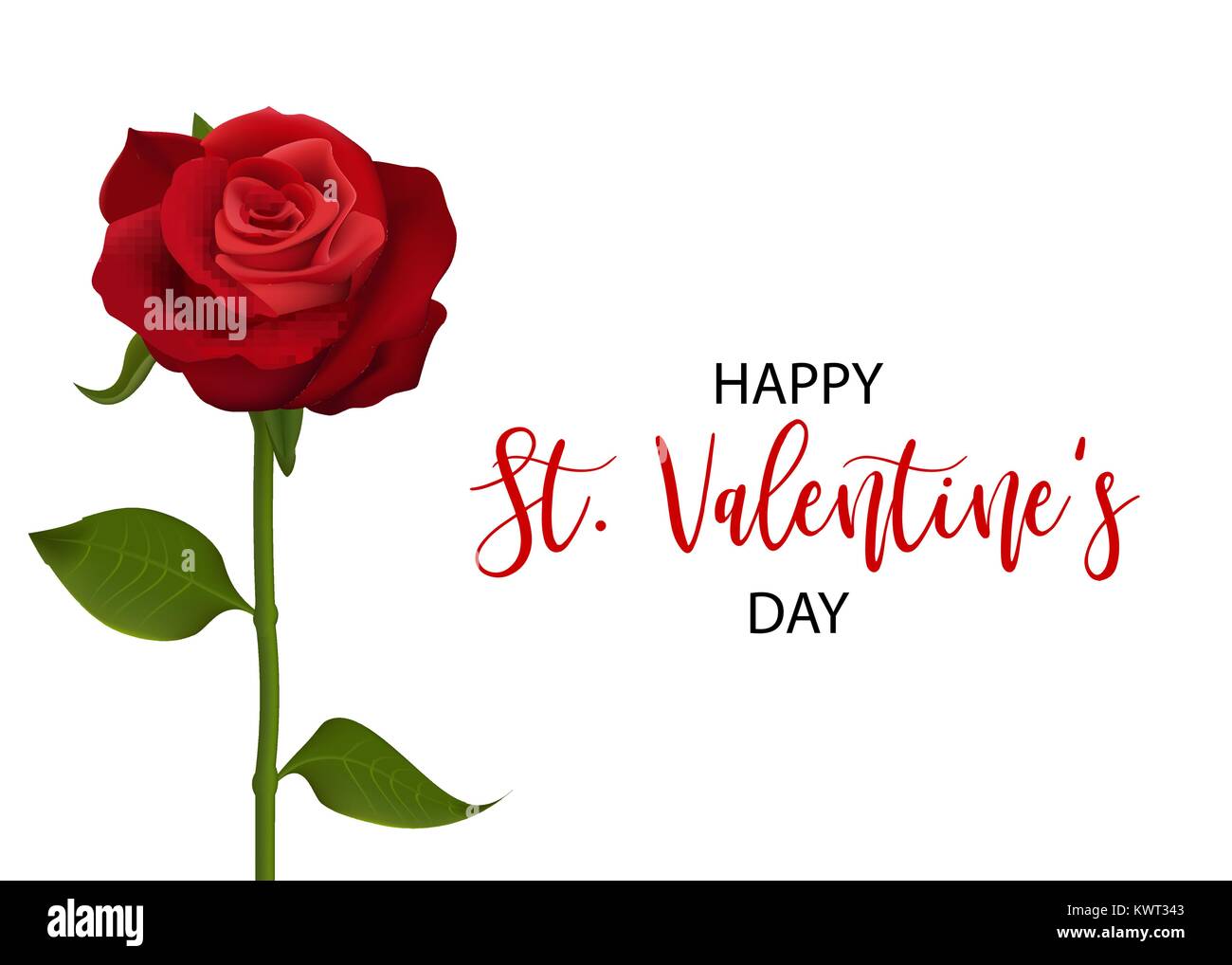 Realistische rote Rose valentines Card Stock Vektor